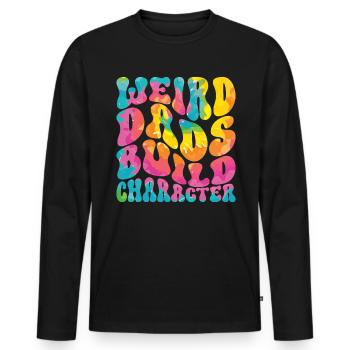 Papas bizarres Maquillage Personnage Drôle Papa - T-shirt manches longues Premium bio Homme - noir - Devant - Nico (187cm)
