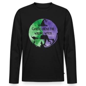 Cancer Witch Green Violet Anal Cancer - Men's Premium Organic Long Sleeve Shirt - black - Front - Nico (187cm)