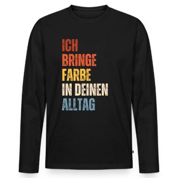 I Bring Paint Painter Dad Varnisher - Men's Premium Organic Long Sleeve Shirt - black - Front - Nico (187cm)