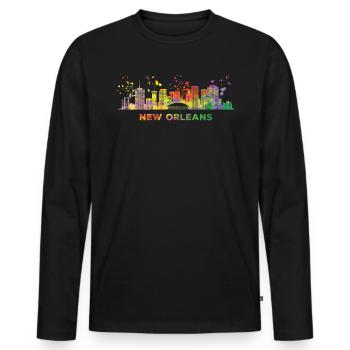 Skyline Von New Orleans New Orleaner - Men's Premium Organic Long Sleeve Shirt - black - Front - Nico (187cm)