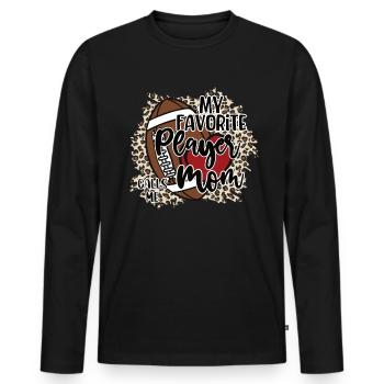 Ma joueuse préférée m’appelle Mama Football - T-shirt manches longues Premium bio Homme - noir - Devant - Nico (187cm)