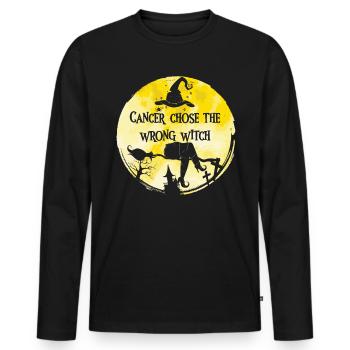 Cancer Witch Yellow Sarcoma Bone Cancer - Men's Premium Organic Long Sleeve Shirt - black - Front - Nico (187cm)