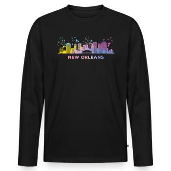 Skyline Von New Orleans New Orleaner - Men's Premium Organic Long Sleeve Shirt - black - Front - Nico (187cm)