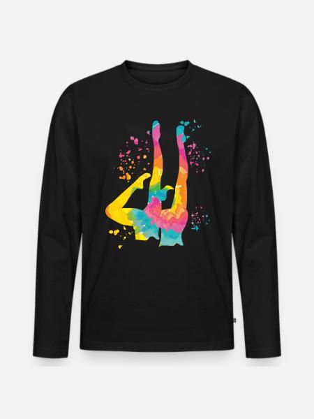 Artistic Swim Team Synchronized Swimming - Men's Premium Organic Long Sleeve Shirt - black