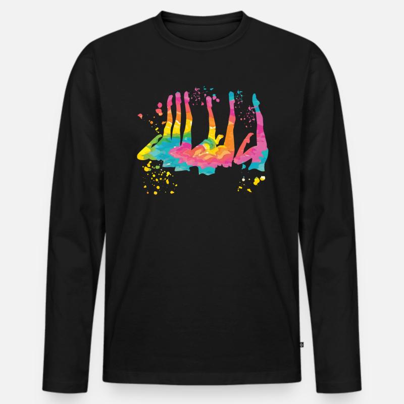 Artistic Swim Team Synchronschwimmen - Männer Premium Bio Langarmshirt - Schwarz