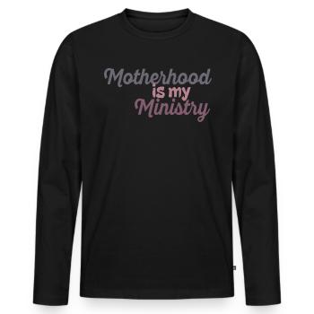 La maternité est mon ministère - T-shirt manches longues Premium bio Homme - noir - Devant - Nico (187cm)