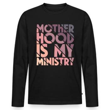 La maternité est mon ministère - T-shirt manches longues Premium bio Homme - noir - Devant - Nico (187cm)