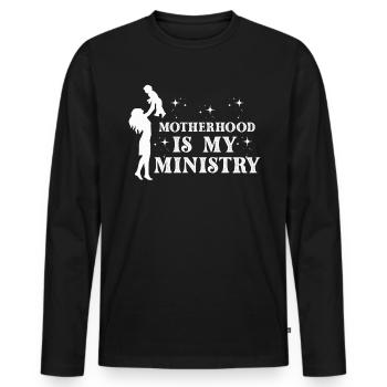 La maternité est mon ministère - T-shirt manches longues Premium bio Homme - noir - Devant - Nico (187cm)