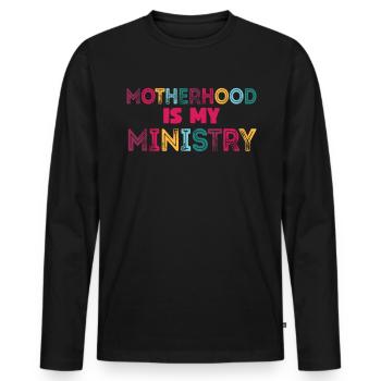 La maternité est mon ministère - T-shirt manches longues Premium bio Homme - noir - Devant - Nico (187cm)