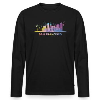 San Franciscans Skyline San Francisco - Men's Premium Organic Long Sleeve Shirt - black - Front - Nico (187cm)