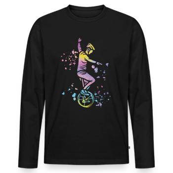 Unicycliste monocycle monocycle - T-shirt manches longues Premium bio Homme - noir - Devant - Nico (187cm)