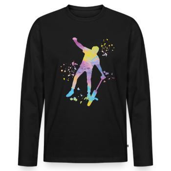 Unicycliste monocycle monocycle - T-shirt manches longues Premium bio Homme - noir - Devant - Nico (187cm)