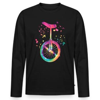 Unicycliste monocycle monocycle - T-shirt manches longues Premium bio Homme - noir - Devant - Nico (187cm)