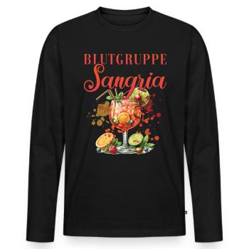 Cocktail Barman Groupe Sanguin Sangria - T-shirt manches longues Premium bio Homme - noir - Devant - Nico (187cm)