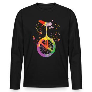 Unicycliste monocycle monocycle - T-shirt manches longues Premium bio Homme - noir - Devant - Nico (187cm)