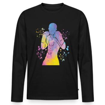 Boxen Kämpfer Kinder Boxen Match Boxer - Männer Premium Bio Langarmshirt - Schwarz - Vorne - Nico (187cm)
