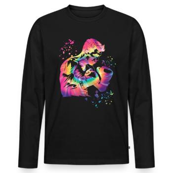 Boxing Fighter Kids Boxing Match Boxer - Men's Premium Organic Long Sleeve Shirt - black - Front - Nico (187cm)