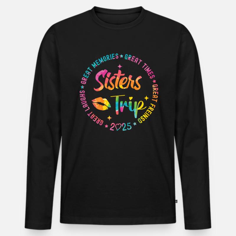 Great Laughs Sisters Trip 2025 - Männer Premium Bio Langarmshirt - Schwarz