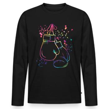 Boxing Fighter Kids Boxing Match Boxer - Men's Premium Organic Long Sleeve Shirt - black - Front - Nico (187cm)