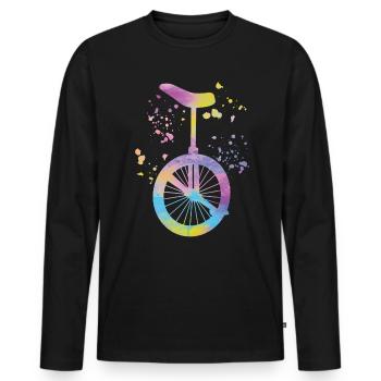 Unicycliste monocycle monocycle - T-shirt manches longues Premium bio Homme - noir - Devant - Nico (187cm)