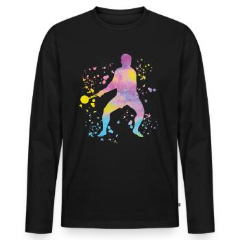 Lanceur de marteau Lancer de marteau Colorsplash - T-shirt manches longues Premium bio Homme - noir - Devant - Nico (187cm)