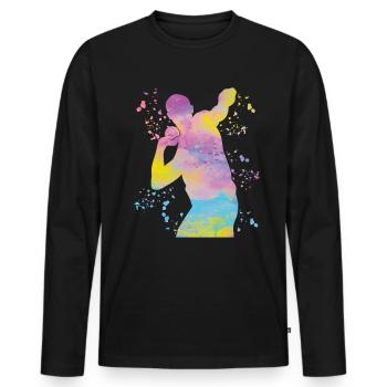 Lanceur de poids Colorsplash Lancer de poids - T-shirt manches longues Premium bio Homme - noir - Devant - Nico (187cm)