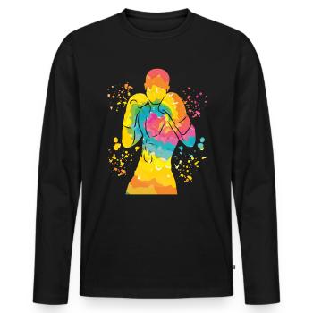 Boxing Fighter Kids Boxing Match Boxer - Men's Premium Organic Long Sleeve Shirt - black - Front - Nico (187cm)