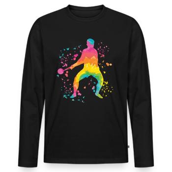 Lanceur de marteau Colorsplash Lancer de marteau - T-shirt manches longues Premium bio Homme - noir - Devant - Nico (187cm)