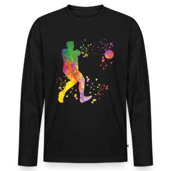 Lanceur de marteau Colorsplash Lancer de marteau - T-shirt manches longues Premium bio Homme - noir - Devant - Nico (187cm)