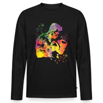 Boxing Fighter Enfants Boxer de match de boxe - T-shirt manches longues Premium bio Homme - noir - Devant - Nico (187cm)