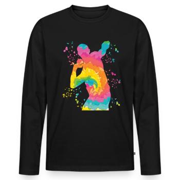 Lanceur de poids Colorsplash Lancer de poids - T-shirt manches longues Premium bio Homme - noir - Devant - Nico (187cm)