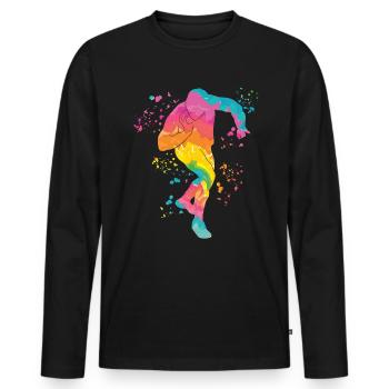 Lanceur de poids Colorsplash Lancer de poids - T-shirt manches longues Premium bio Homme - noir - Devant - Nico (187cm)