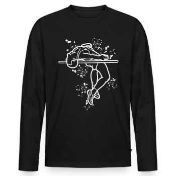 Saut en hauteur Aquarelle Saut en hauteur - T-shirt manches longues Premium bio Homme - noir - Devant - Nico (187cm)