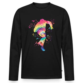 Lanceur de poids Colorsplash Lancer de poids - T-shirt manches longues Premium bio Homme - noir - Devant - Nico (187cm)