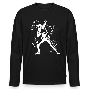 Lanceur de poids Colorsplash Lancer de poids - T-shirt manches longues Premium bio Homme - noir - Devant - Nico (187cm)