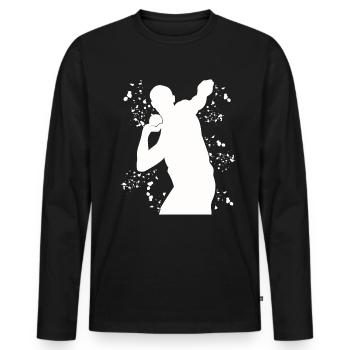 Lanceur de poids Colorsplash Lancer de poids - T-shirt manches longues Premium bio Homme - noir - Devant - Nico (187cm)