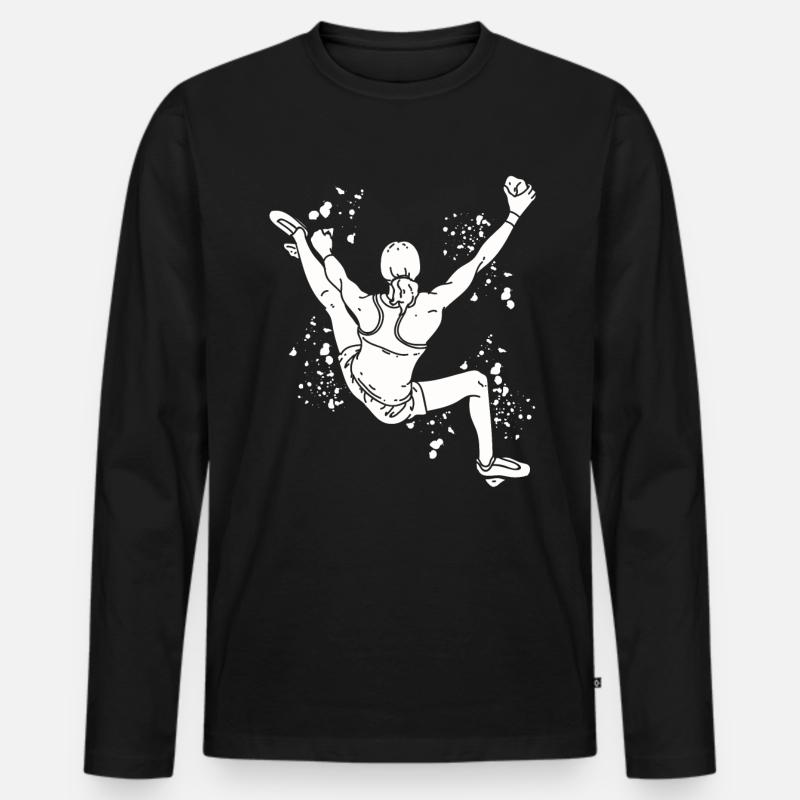 Boulderer Colorsplash Boulder Bouldern - Männer Premium Bio Langarmshirt - Schwarz