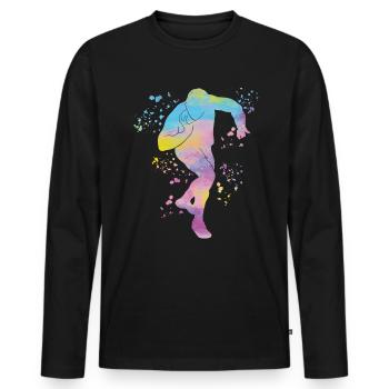 Shot Putter Colorsplash Shot Put - Men's Premium Organic Long Sleeve Shirt - black - Front - Nico (187cm)