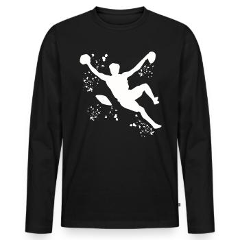 Boulderer Colorsplash Boulder Bouldern - Männer Premium Bio Langarmshirt - Schwarz - Vorne - Nico (187cm)