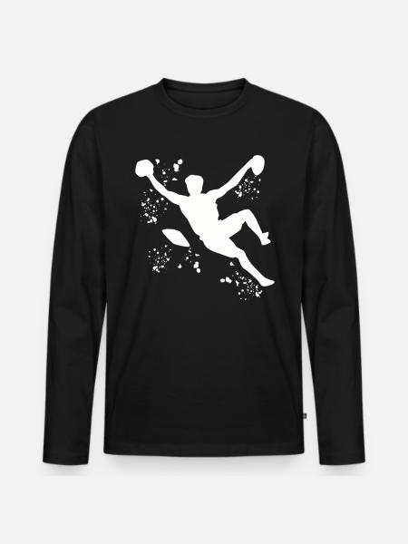 Boulderer Colorsplash Boulder Bouldern - Männer Premium Bio Langarmshirt - Schwarz