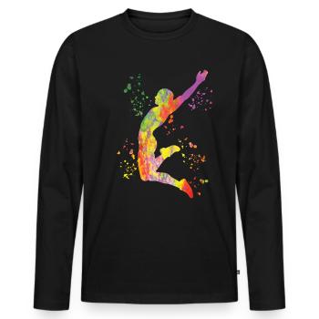 Long Jumpers Long Jump Kids Long Jump - Men's Premium Organic Long Sleeve Shirt - black - Front - Nico (187cm)