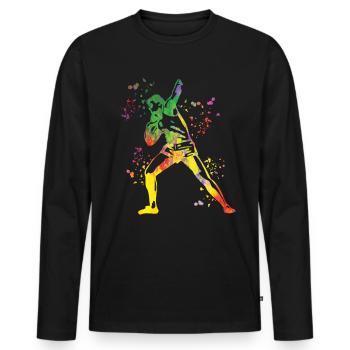 Lanceur de poids Colorsplash Lancer de poids - T-shirt manches longues Premium bio Homme - noir - Devant - Nico (187cm)