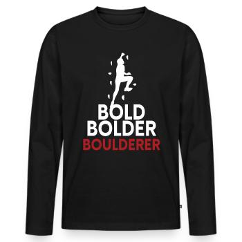 Bold Bolder Bloc de bloc - T-shirt manches longues Premium bio Homme - noir - Devant - Nico (187cm)