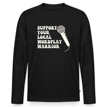 Poetry Slam Wortspiel Krieger Slam Poetry - Männer Premium Bio Langarmshirt - Schwarz - Vorne - Nico (187cm)