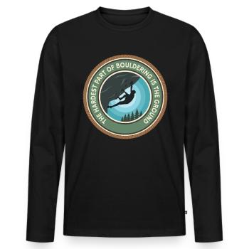 Bouldern Boulderer Boulder - Männer Premium Bio Langarmshirt - Schwarz - Vorne - Nico (187cm)