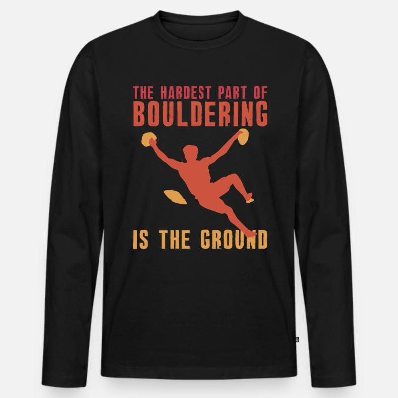 Bouldern Boulderer Boulder - Männer Premium Bio Langarmshirt - Schwarz