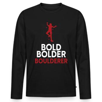 Bold Bolder Bloc de bloc - T-shirt manches longues Premium bio Homme - noir - Devant - Nico (187cm)