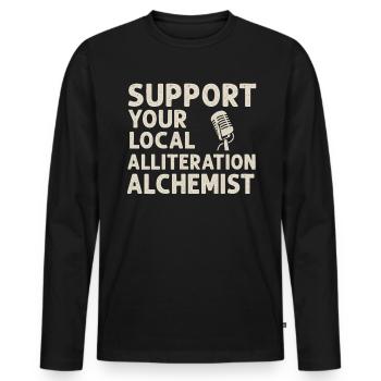 Poetry Slam Wortspiel Krieger Slam Poetry - Männer Premium Bio Langarmshirt - Schwarz - Vorne - Nico (187cm)