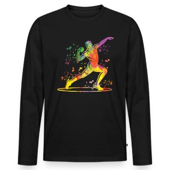 Lanceur de poids Colorsplash Lancer de poids - T-shirt manches longues Premium bio Homme - noir - Devant - Nico (187cm)