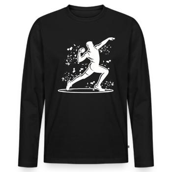 Lanceur de poids Colorsplash Lancer de poids - T-shirt manches longues Premium bio Homme - noir - Devant - Nico (187cm)